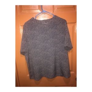 Cute navy and beige dot blouse !